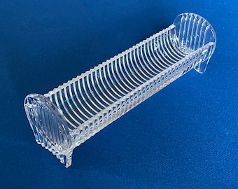 Prachtige elegante Vintage Clear CRYSTAL LEGENDS Biscuit/Cracker/Fish & Chips Footed Serving Basket 9", door Godinger Silver Art, Tsjechië