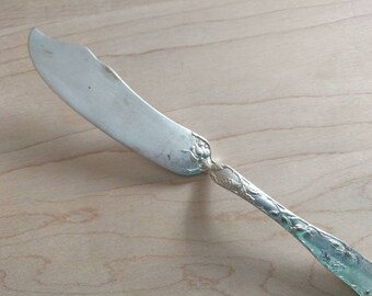 Antique 1877 NIAGARA Falls Silver 1904 WILD ROSE Flat Handle