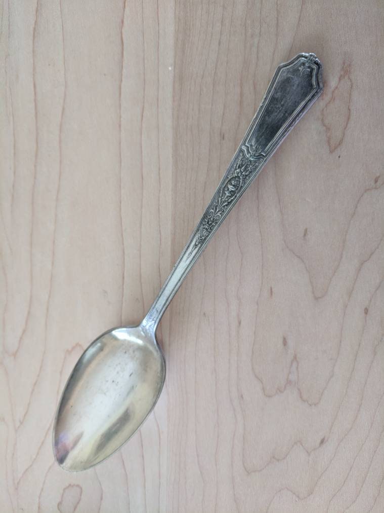 Antique 1847 Rogers Bros 1924 ANCESTRAL Dessert/oval Soup Spoon 7