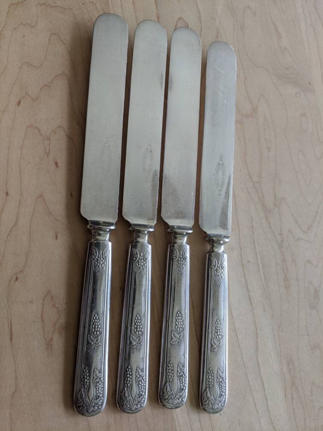 Antique 1847 ROGERS Bros 1904 VINTAGE Solid Blunt Dinner Knife 9 3/8 W Bolster, Set of 4 Etsy