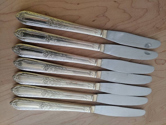 Vintage Wm ROGERS 1937 COTILLION Modern Hollow Dinner (grille