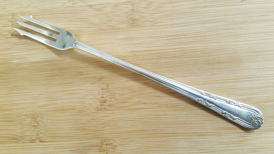 Antique Ornate Silver Plate Long Handle Olive/pickle Fork 7 Etsy