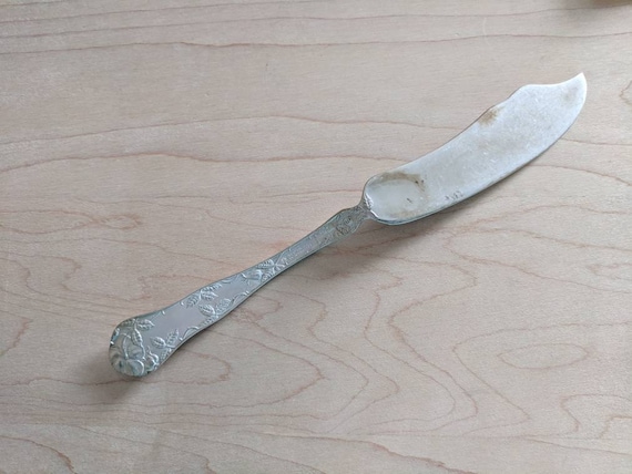 Antique 1877 NIAGARA Falls Silver 1904 WILD ROSE Flat Handle