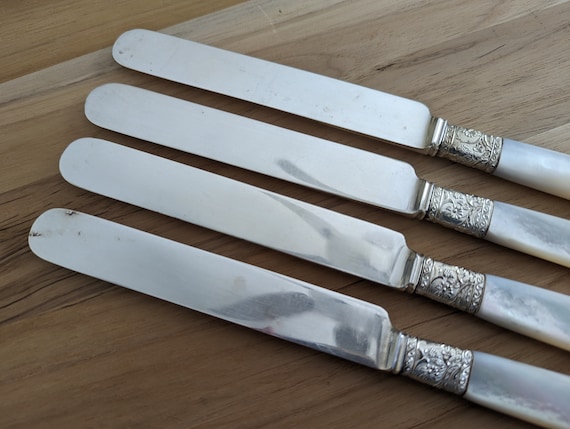 M5 Sterling Silver ヴィンテージ マザーオブパール ナイフ Antique American Cutlery Mother of Pearl & Sterling Handle Old
