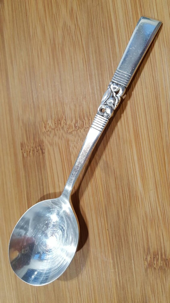 Set 4 Gumbo Round Soup Spoons MORNING STAR Oneida Community 1948 Vintage Silver