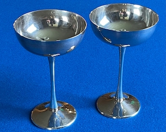 スターリングシルバー　アンティーク　グラス 1880年代アンティーク スターリングシルバー ワイングラス 金箔仕上げ