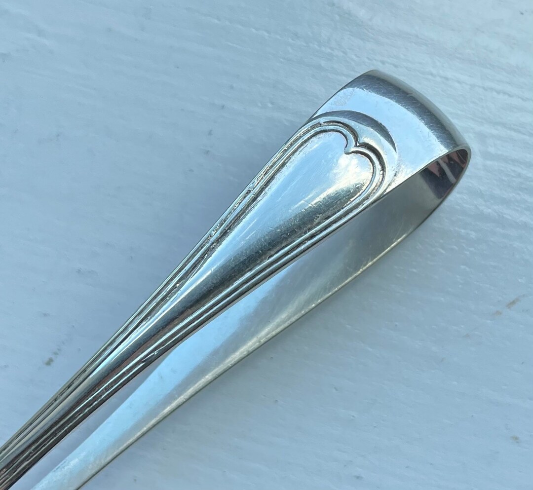 Antique Silver 1902 FIDDLE THREAD Small Ice/sugar Serving Tongs 4 3/8 ...