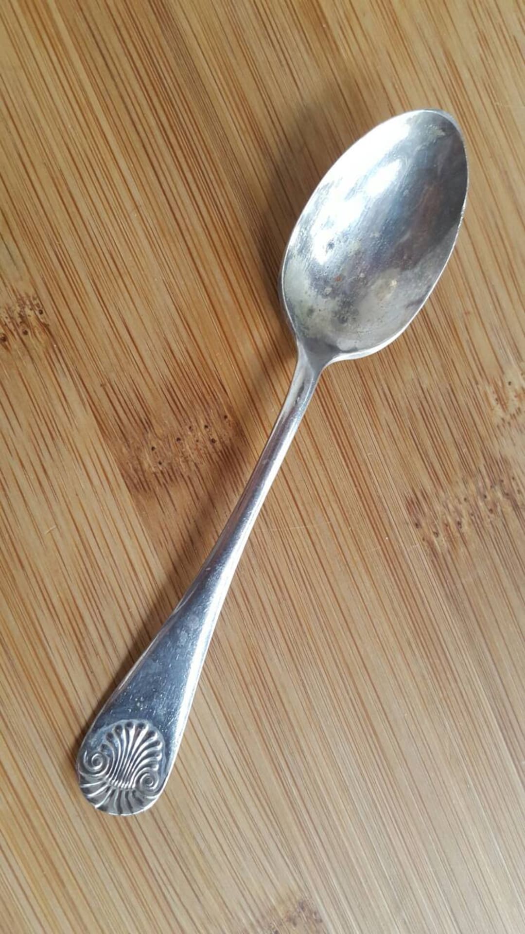 Antique CROWN Silver 1898 SHELL Demitasse Spoon 4 3/8