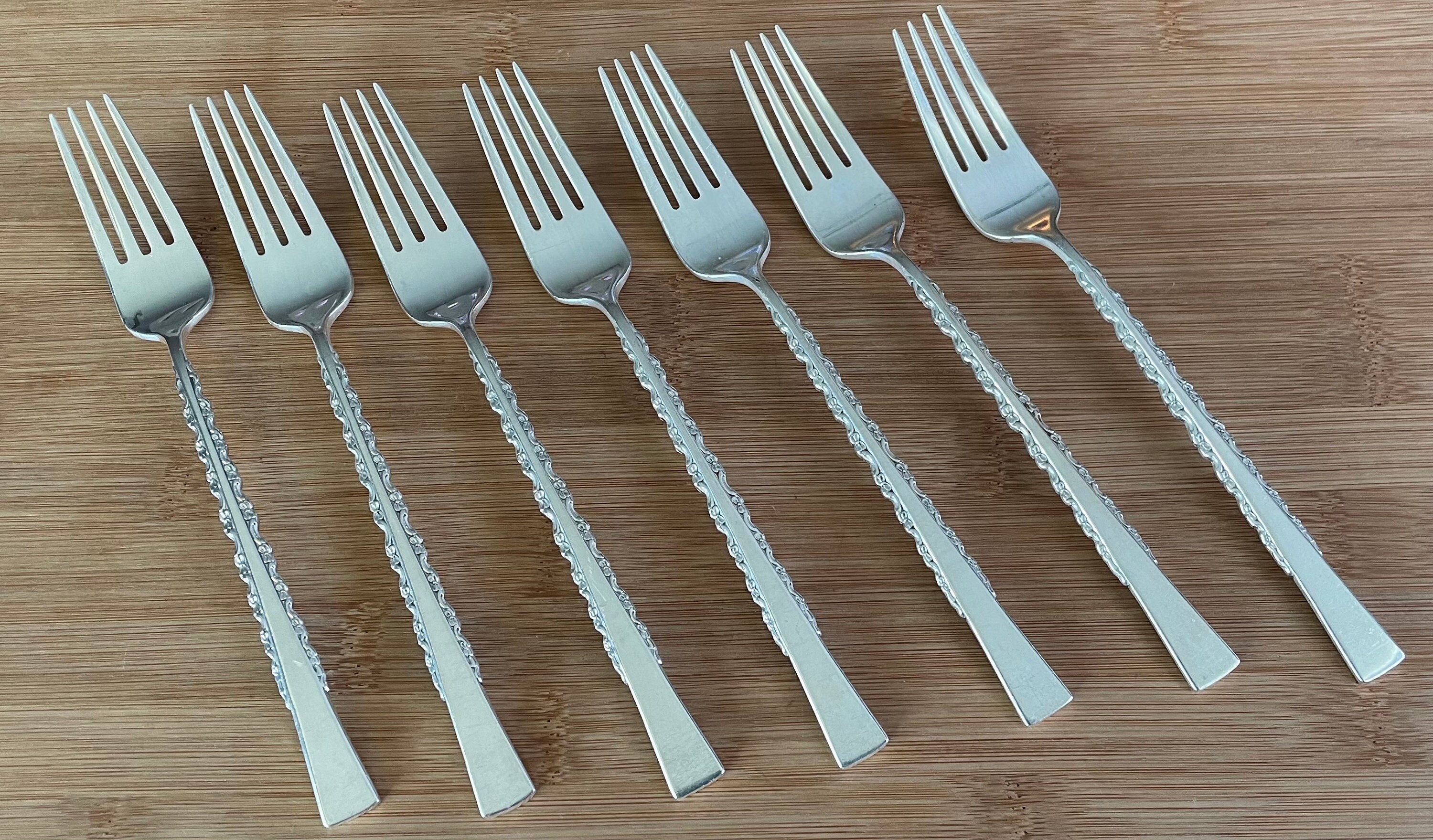 Vintage DEEP SILVER 1971 CAMILLE Dinner Fork 7 1/2", Set of 7