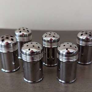 Vintage Art Deco Silver Plate Individual Salt & Pepper Shakers, Set of 4