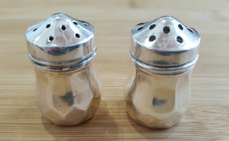 Vintage Sterling Silver Art Deco Individual Salt /& Pepper Shakers Set of 4