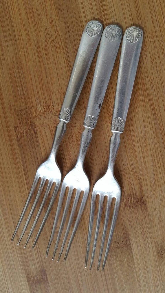 【本物】U.S. NASH SERVING FORK Blossom 1909 Ornate Floral Silver Plated Serving Fork
