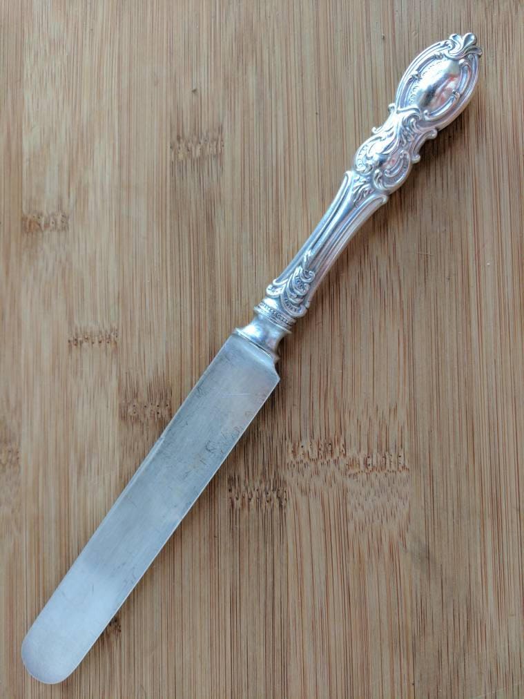 【Rogers Bros】ディナーナイフ 6本 RENAISSANCE 華麗！！ RARE Antique 1847 ROGERS Bros 1891 YALE Blunt Hollow Dinner Knife