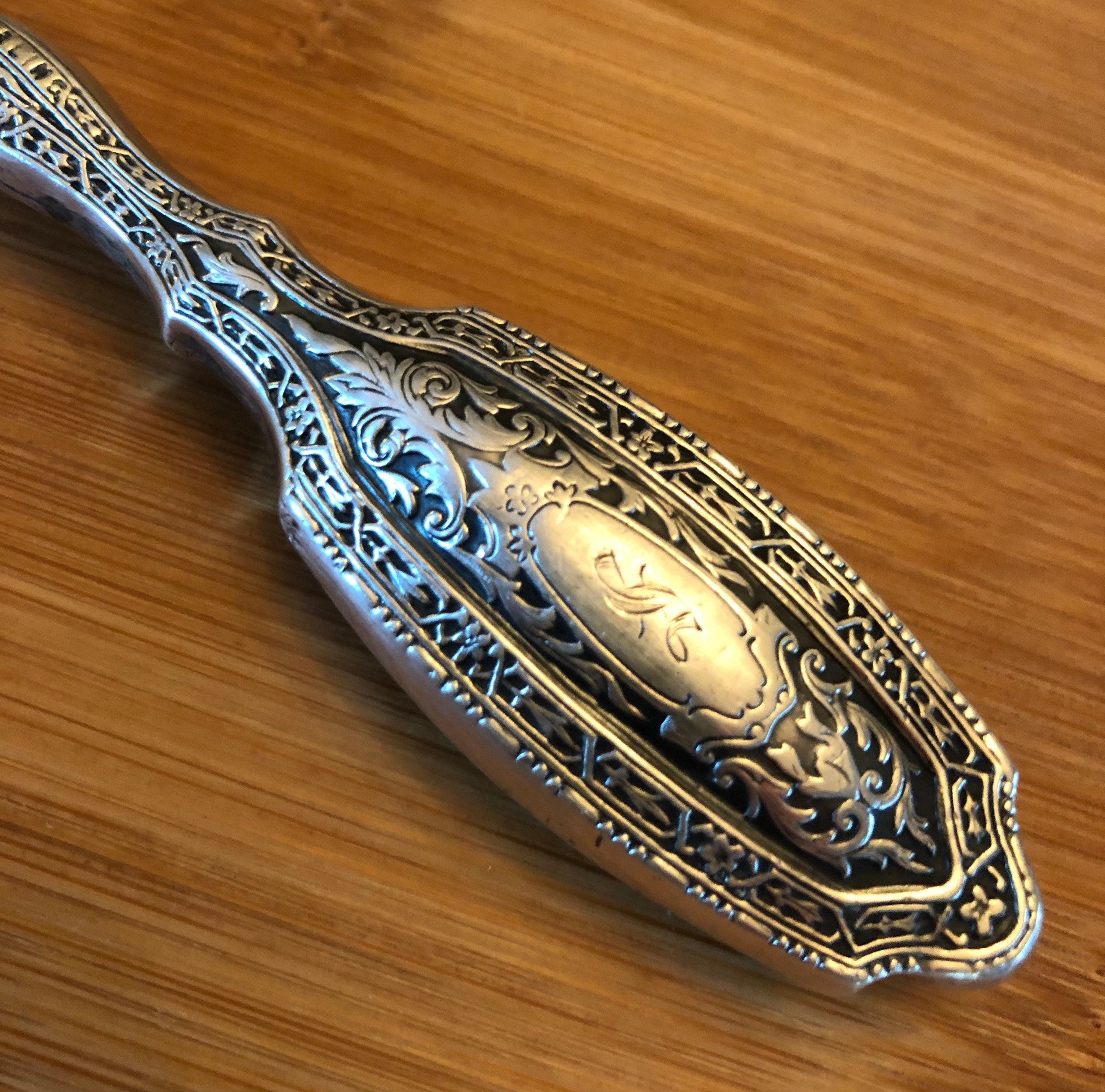 Rustic Silver Handle Vintage Victorian STERLING Silver Handle Gorgeous Ornate Intricate Shoe ...