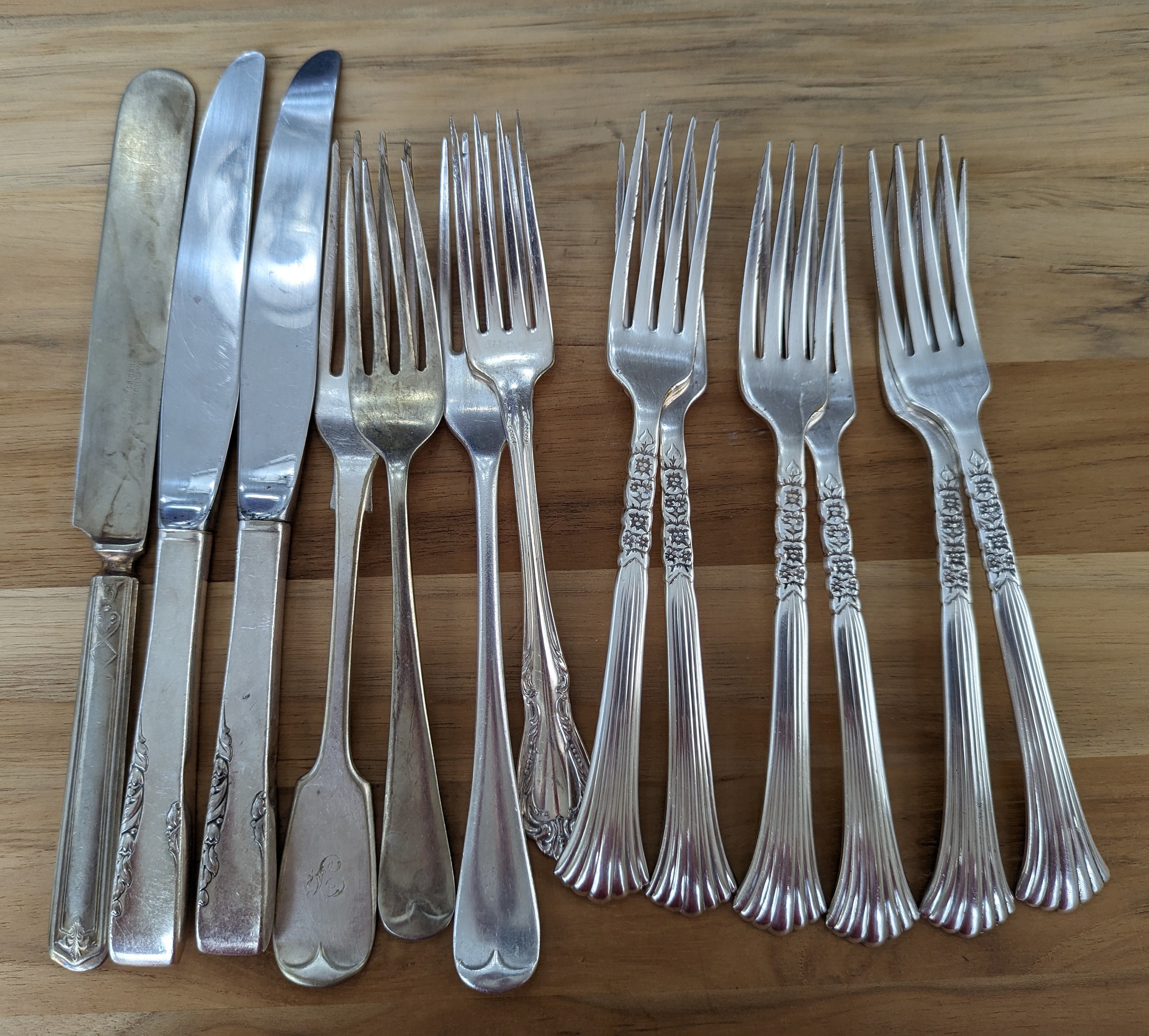 Antique/vintage Silver Plate Mixed Forks, Spoons & Knives Flatware