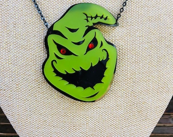 Oogie Boogie Lime Green Nightmare Before Christmas Necklace FREE SHIPPING