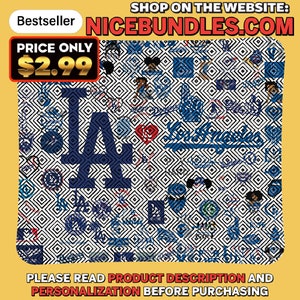 lllᐅ Los Angeles Dodgers Baseball Rhinestone SVG - digital file