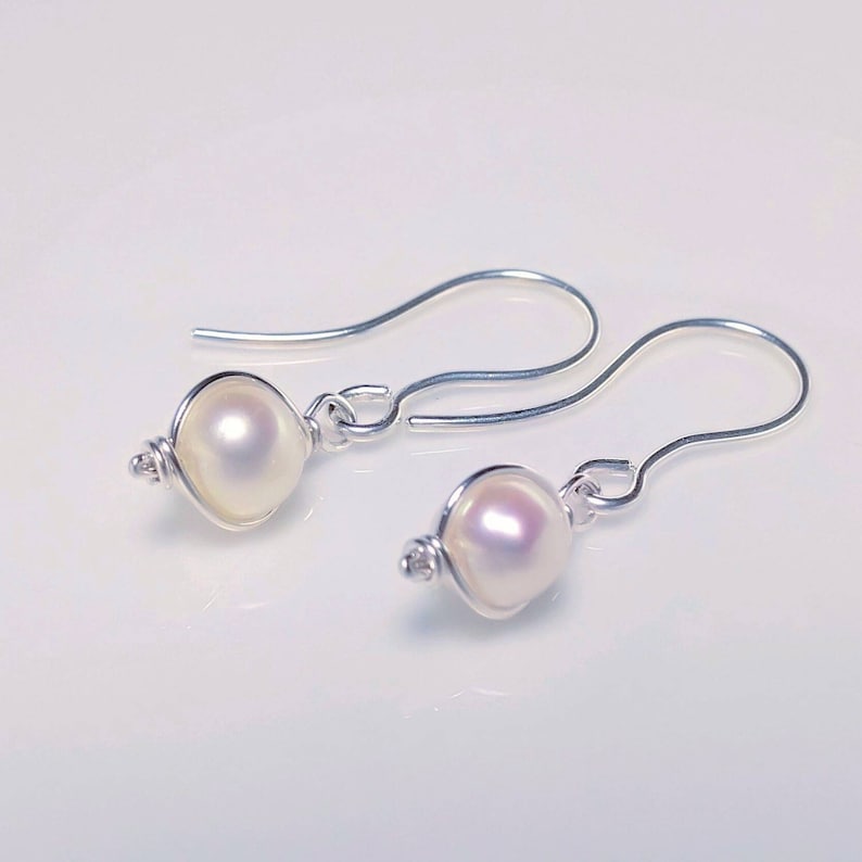 Sterling Silver Wrapped Freshwater Pearl Necklace and Earring Set Sale