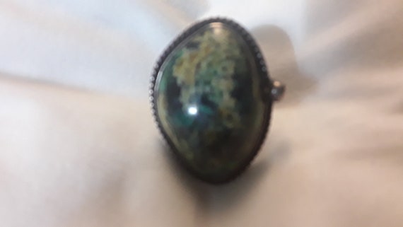 SterlingSlver Ring..Large Malchite  Stone..1-1/2 … - image 4