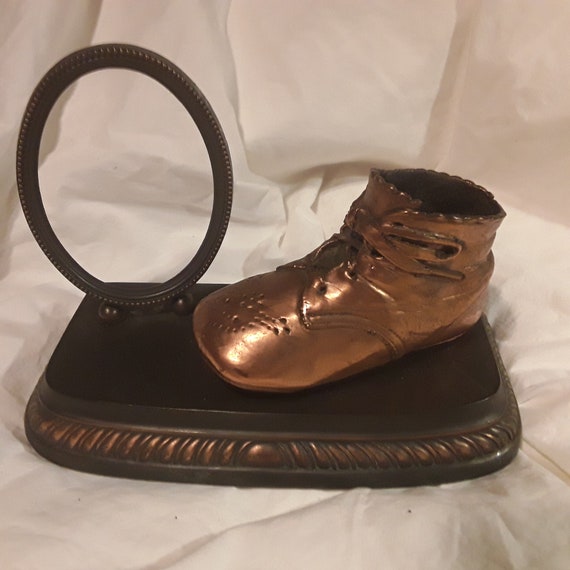 vintage bronze baby shoes