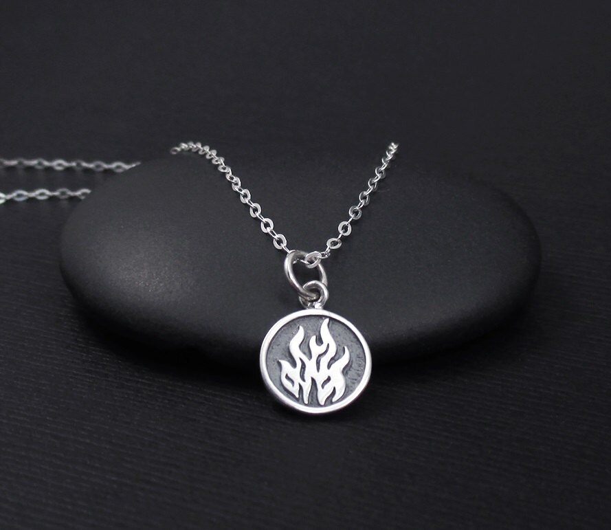 Fire Element Necklace Sterling Silver Fire Necklace Aries Etsy