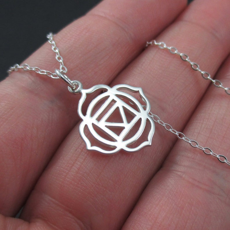Root Chakra Necklace Sterling Silver Root CHakra CHarm Pendant Chakra Jewelry Yoga Spirit Necklace Yoga Gift Yoga Jewelry