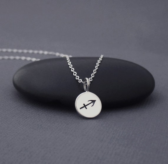 Sagittarius Necklace Sterling Silver Sagittarius Zodiac Charm Etsy