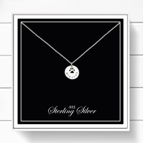 Personalized Paw Print Necklace Dog Mom Gift Cat Mom Charm Etsy