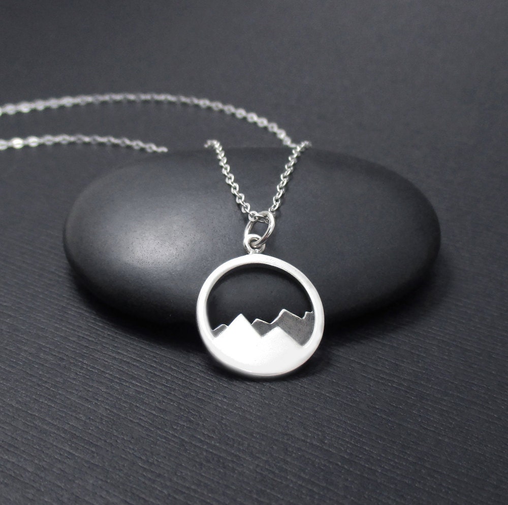 Mountain Necklace Sterling Silver Mountain Range Pendant Etsy