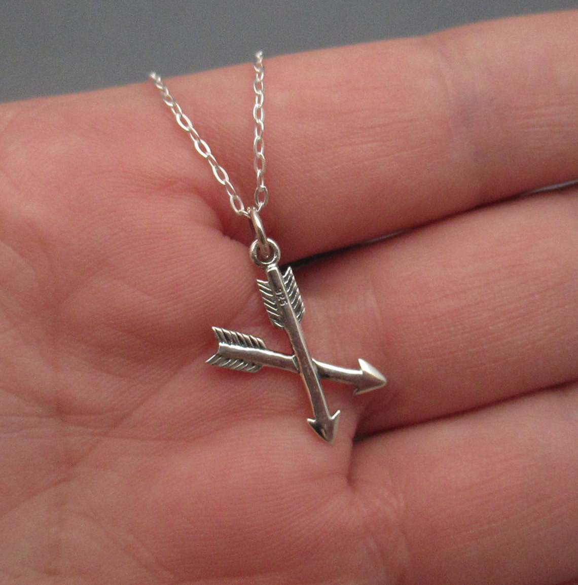 Friendship Necklace Best Friend Necklace Crossed Arrows Etsy
