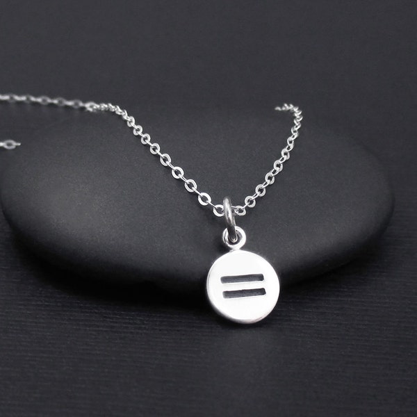 Equality Neckace Sterling Silver LGBT Necklace, Tiny Equality Symbol Necklace, Equal Rights Necklace,Gay Pride Necklace, LGBT Jewelry