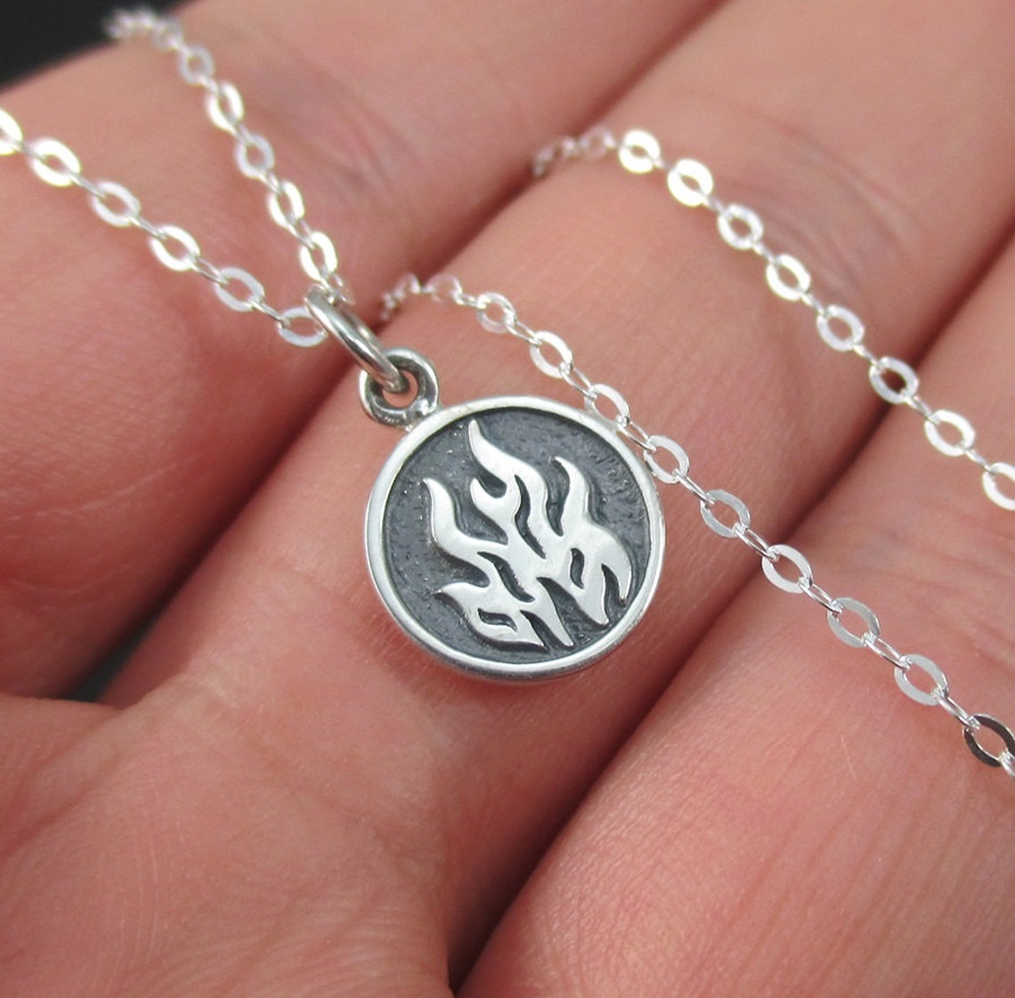 Fire Element Necklace Sterling Silver Fire Necklace Aries Etsy