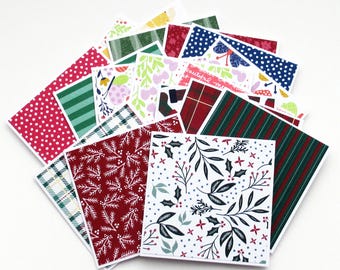 Assorted Mini Notecards 3x3 Blank Lunch Box Notes Small Tiny Note Card Set of 25 Floral, Geometric & Nature Patterns