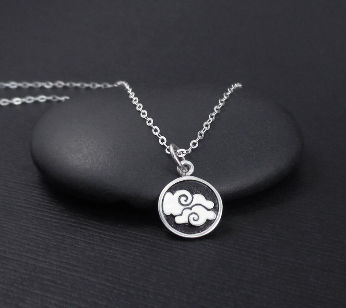 Air Element Necklace Sterling Silver Cloud Necklace Gemini Etsy
