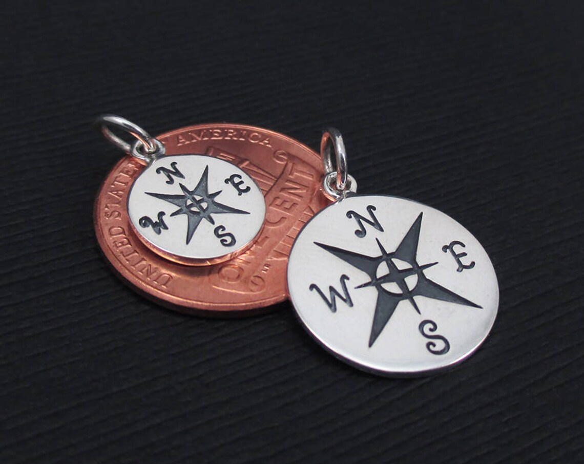 Compass Necklace Graduation Gift Sterling Silver College Etsy