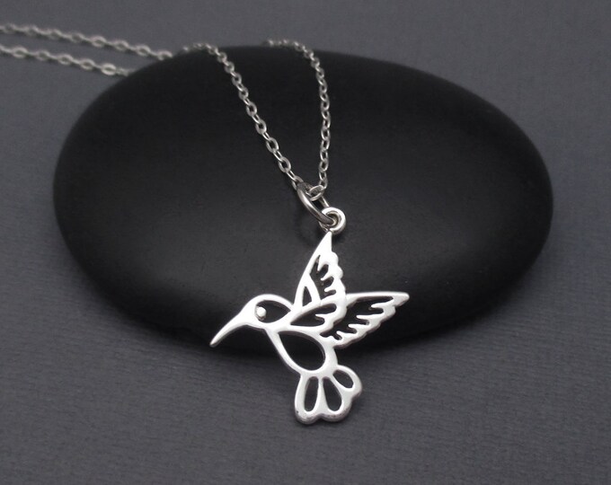 Hummingbird Necklace Sterling Silver 925 Small Hummingbird Pendant ...