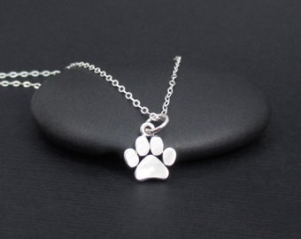 Black Crystal Dog Doggy Puppy Bear Animal Pet Paw Pendant Necklace Girl Jewelry 