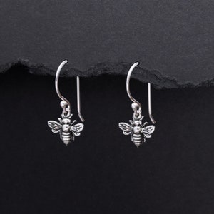 Sterling Silver Tiny Honey Bee Earrings Petite Honeybee Lover Gift Good Luck Charm Dainty Nature Jewelry