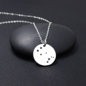 Edgy Jewelry Celestial Necklace Black Jewelry Cancer Constellation Necklace Cancer Necklace Zodiac Necklace Sterling Silver