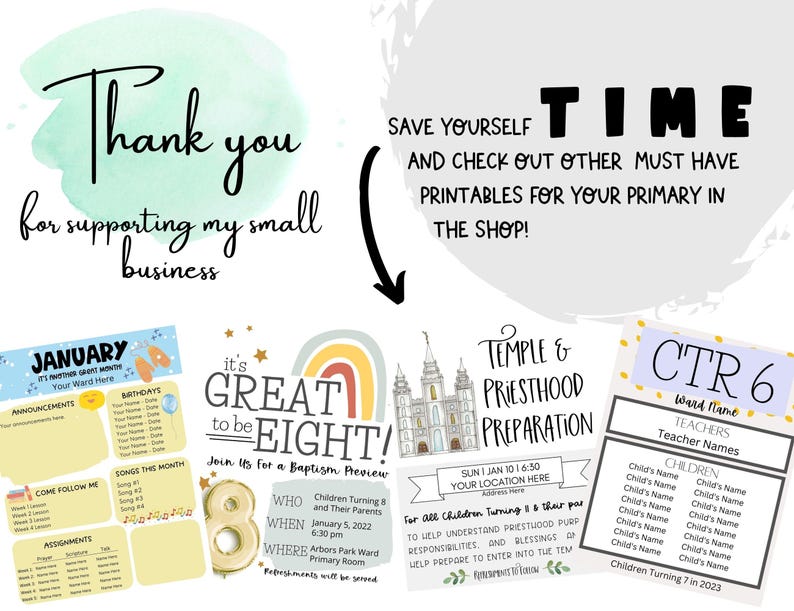 Primary Class Signs- Simplified-instant Download - Etsy