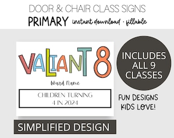 Primary Class Signs- Simplified-Instant Download