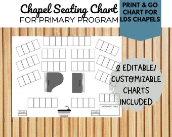 LDS Chapel Seating Chart for Primary Program, Choir, ETC