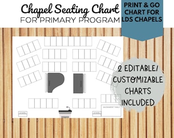 LDS Chapel Seating Chart for Primary Program, Choir, ETC