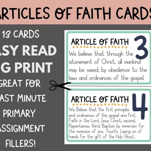 Articles of Faith Bundle-fillable PRINTABLE - Etsy