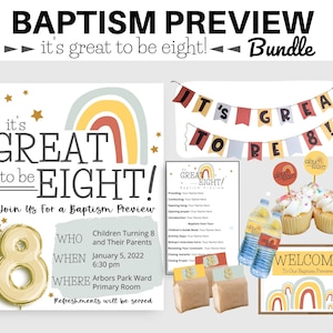 Baptism Preview I Great To Be Eight Invitation and Program Bundle