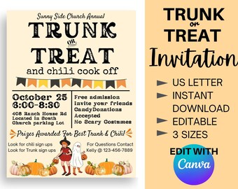 Trunk or Treat Halloween Invitation l Flyer