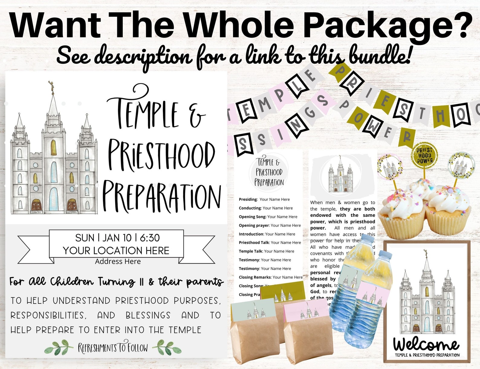 Temple and Priesthood Preview Invitation and Program L Digital - Etsy