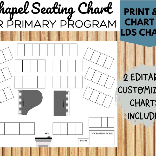 LDS Chapel Seating Chart for Primary Program, Choir, ETC