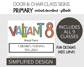 Primary Class Signs- Simplified-Instant Download