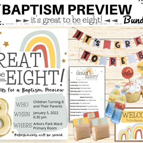 Great to Be 8 Program Baptism Preview Program Primary Etsy